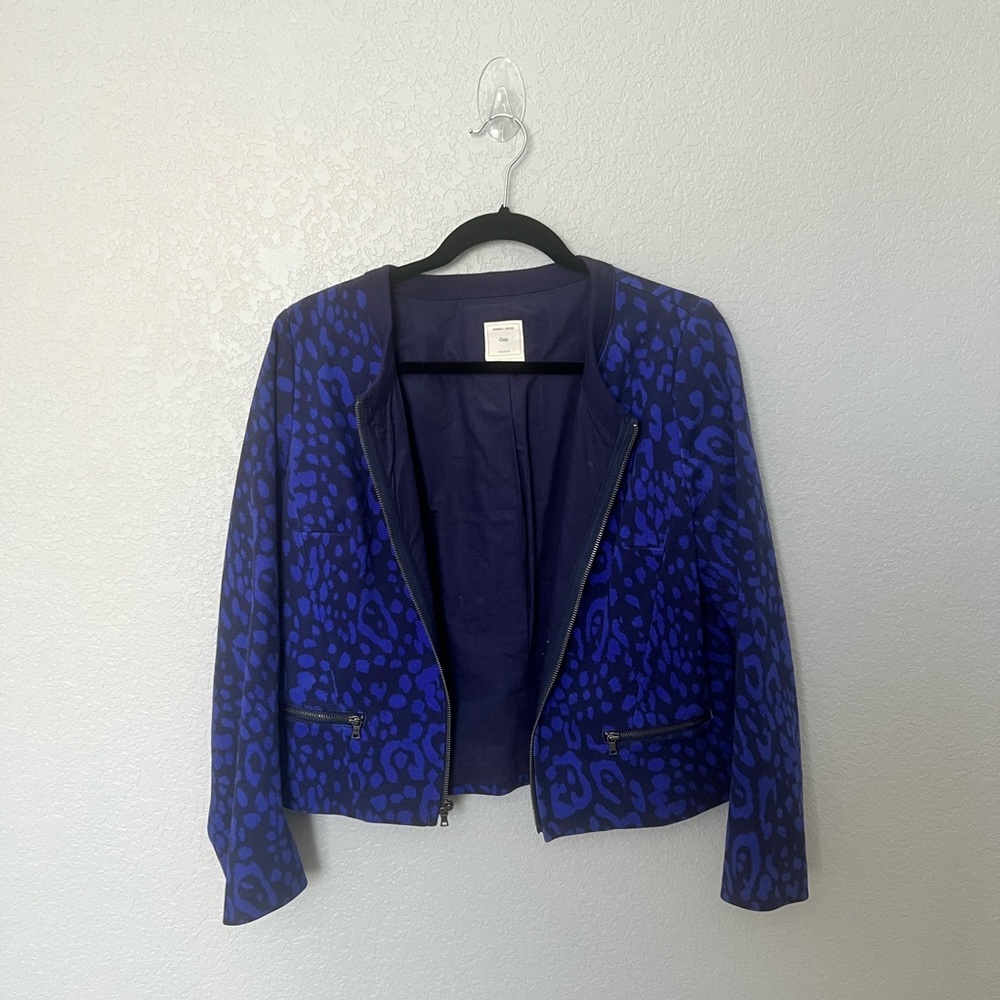 GAP Blue Leopard Blazer / Suit Jacket